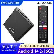 TV98 PRO ATV Set-Top BOX H313 Android 148K Network TV BOX Voice TV BOX