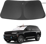 Windshield Sun Shade Custom Fit for 2024 Jeep Grand Cherokee 4XE Accessories Foldable Sunshade Sun B