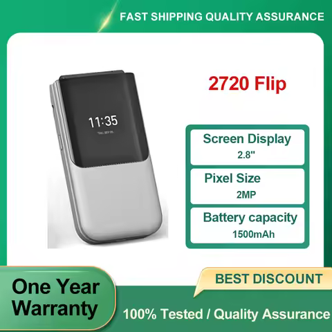 Refurbished Unlocked 2720 Flip 4G Dual SIM 2019 Original Loudspeaker Bluetooth 2MP 2.8" inches Phone