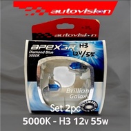 Vip3 * AUTOVISION - 5000K Xenon Halogen Bulb - H3 HB4 - Set Price