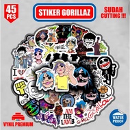 45pcs GORILLAZ band sticker pack, aesthetic sticker case sticker, already cut, just stick it on