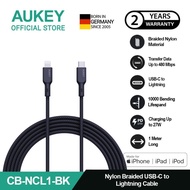 Aukey CB-NCL1 Kabel Charger USB 1M Type C to Lightning MFI Nylon