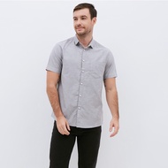 KEMEJA MEN'S SHIRT M231 Men's Basic Plain Oxford Short Shirt Grey 1457E - M PREMIUM NEWEST COOL MOTI