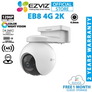 Ezviz EB8 4G 3MP 2K Pan & Tilt GPS Battery Powered Two Way Talk Color Night Vision Outdoor Wireless 