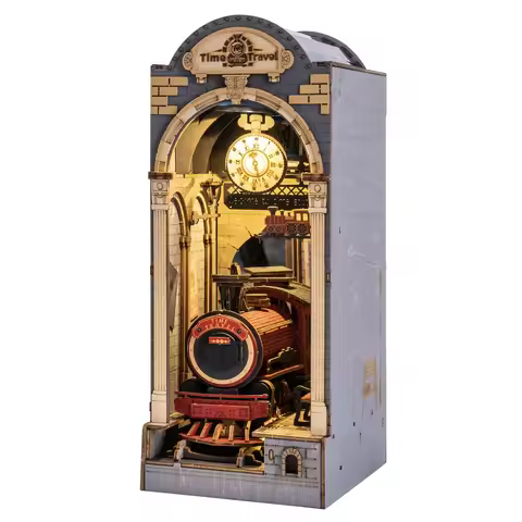 Rolife DIY Dollhouse Book Nook Time Travel 3D Wooden Puzzle Booknook for Bookshelf Insert Decor - TG