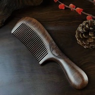 Hair Styling Comb Hairdressing Styling Comb Ebony Comb Long Handle Fine Tooth Double-Sided Carved Wh
