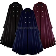Adult Medieval Cloak Renaissance Vintage Steampunk Hooded Long Cape Halloween Priest Poncho Wizard