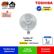 Toshiba 16" Wall Fan | 55W | 3 Speed Level | 3 Blade | F-WSA10(W)MY / F-WSA20(W)MY | 1 Years Warrant