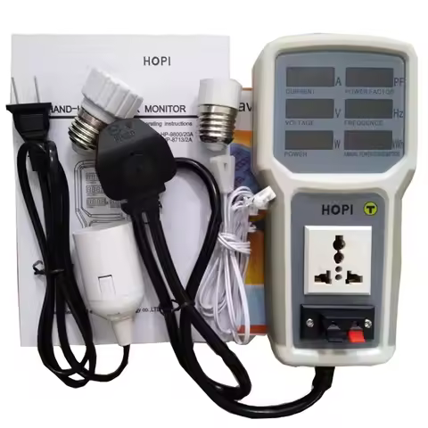 HOPI HP9800 USB Port 4500W 85V-110V-220V-265V AC 20A HP-9800Electric Energi Monitor LED Light Tester