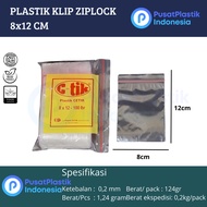Plastic Clip 8X12 Ziplock Zipper Size 8X12 cm @100 Sheets