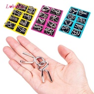 Lohobby 8pcs/Set Wire Puzzles Brain Teaser Iron Link IQ Test Teens Adults Challenge