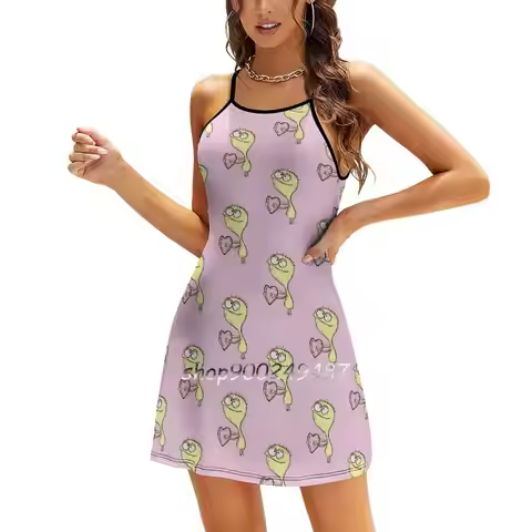 Cheese With Heart | Foster'S Home For Imaginary Friends Square Neck Dress Sweet Summer Dress Women E
