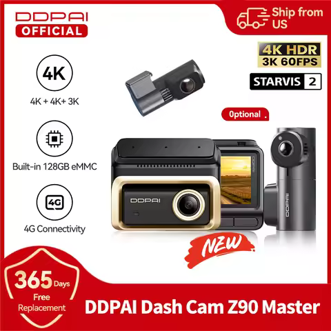DDPAI Z90Master 4K+4K Dual HDR Dash Cam Sony STARVIS 2 IMX678 Front Rear Car Camer 5GHz WiFi 128GB e