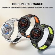 Garmin Epix Pro Gen2 51mm 47mm Strap Stainless Steel+Silicone 22mm 26mm Quick Release