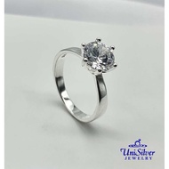 Unisilver 925 Sterling Silver Solitaire Engagement Ring  RS033-4001