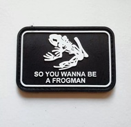 patch rubber logo frogman emblem tempelan topi