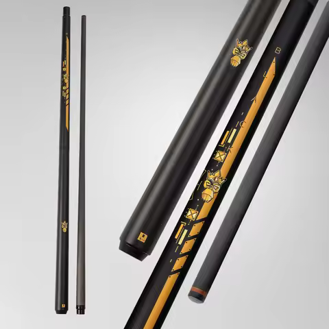2 in 1 Little Monster 58" Black Evil Carbon Energy Break Punch Kick-off Jump Billiard Pool Cue Stick