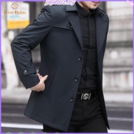 High Quality Jaket Lelaki Quality Cotton New 2024 Spring and Autumn Men's Trench Coat Mid-length Mid