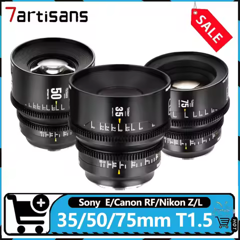 7Artisans 35mm/50mm/75mm T1.5 DREAM Series Entry-Level Cine Lenes compatible Sony E Canon RF Nikon Z