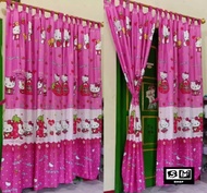 Gordeng Pintu Kamar / Hordeng Jendela / Gorden Horden Ungu / Tirai Pintu [ Motif Hello Kitty Ungu ] 