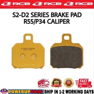 R55 P34 CALIPER RCB S2 D2 SEREIS GOLD DISC BREK BRAKE PAD RACING BOY