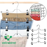 4-tier Skirt Hangers With Clips Pant Hangers Space Saving Multiple Hanger K6w0