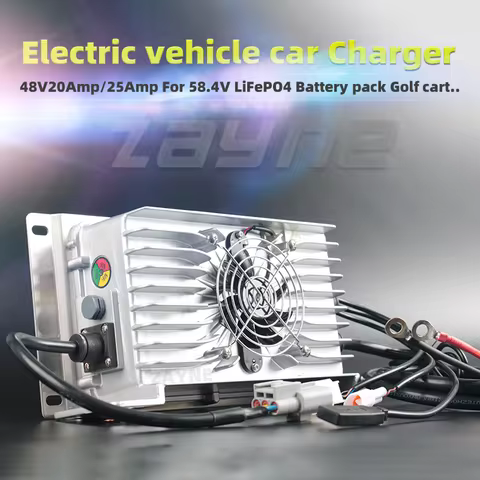 48v20A25Amp IP67 Seal Waterproof Charger for 15s 54.75v 16S 58.4v LiFePo4 Battery Pack Electric Vehi