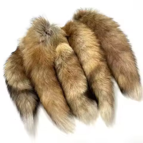 Real Fox Fur Tail Large Long Natural Fur Tail Keychain Pendant Cosplay Tail Cute Wolf Fox Tail Fur C