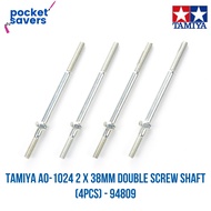 Tamiya 94809 Mini 4WD Steel AO-1024 2 X 38 mm Threaded Shaft 4 pcs. Silver