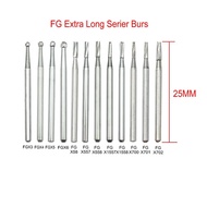 5Pcs/box Tungsten Steel Carbide Burs  For High Speed 25mm Shank FG Bur