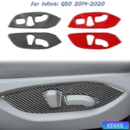 For Infiniti Q50 2014-2020 Seat Adjustment Auto Trim Soft Carbon Fiber Decorative Car Accessories St