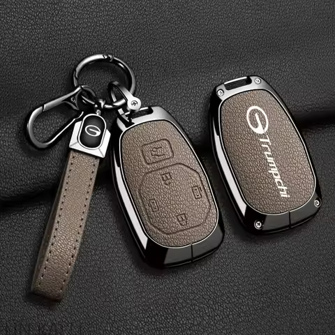 Car Zinc Alloy Leather Key Case Cover For GAC Trumpchi Empow J11 J12 J13 J15 J16 GS8 GS4 GS3 M8 Prot