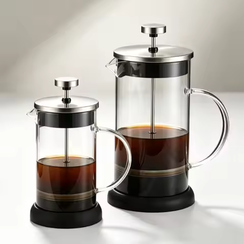 French Press Coffee Maker，Coffee Press,Heat Resistant Thickness Borosilicate French Press Glass, BPA