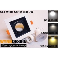 Wynn Design Eyeball Casing Set with GU10 Single Holder Black&amp;White Designer Casing Square Shape Lampu Effect (EB101/1)