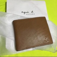 Agnes b. 棕色 卡其色 皮夾 零錢包（全新品）