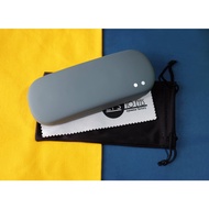 2is Bx07AmS Glasses Case Brand Two-Eye Colorful Oval Hard Matte Gray