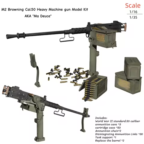 1/16 1/35 Scale M2 Browning Cal.50 Heavy Machine Gun AKA "Ma Deuce" Resin Model Kit Miniature Milita