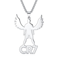 Christiano Ronaldo CR7 Stainless Steel Hollow Pendant Necklace Football Soccer Fan Gift