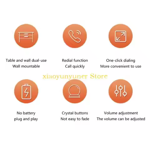 P9JB Corded Landline Phone Big Button Household Emegency Hotel Business Desktop Landline Telephone V
