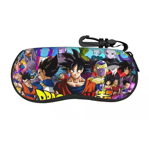 Dragon Ball Z Glasses Case Unisex Travel Zipper DBZ Characters Glasses Storage Box Office Eyewear Co