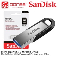 SANDISK ULTRA FLAIR CRUZER 73 CZ73 USB 3.0 FLASH DRIVE 512GB THUMBDRIVE / PENDRIVE / FLASHDRIVE - 51