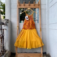 New yellow dress with 2 straps, waist 67cm, length 85cm, code 292
