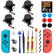 25 IN 1 3D Analog Thumb Stick Repair Parts For Nintendo Switch NS Joystick Caps Replacement Controller Kit For NS Joypad
