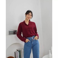 KEMEJA BLUS KOREAN STYLE TERBARU KEKINIAN VIRAL KERAH JAS JUMBO