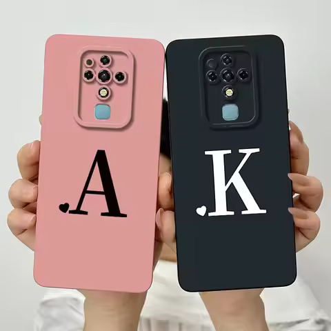 For Tecno Camon 16 Case Tecno Camon 16 Pro SE Phone Case CE7 CE7j CE9h Cute Letters Square ShockProo
