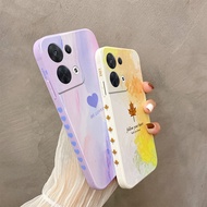 Suitable for OPPO Reno8 Phone Case Simple Trendy Female PGBM10 Oil Painting Straight Edge Silicone o