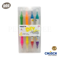 CHOSCH Highlighter Pen 2 Tips 8 Colors Pack-8 pcs DIY-003 Color Changing Head With Holder Box