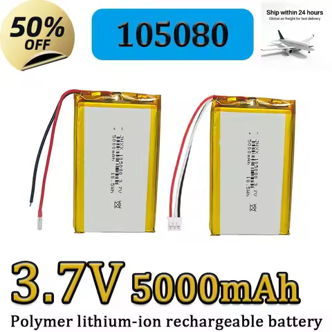 3.7V 5000mAh 18.5Wh Li-Polymer Replacement Lipo Rechargeable Battery 105080 3 Wires JST 3Pin 2.0mm C