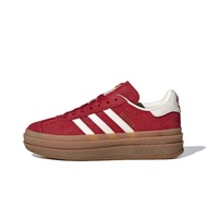 Adidas Gazelle Bold Men's and women's fashion popular suede wear-resistant sports shoes red
