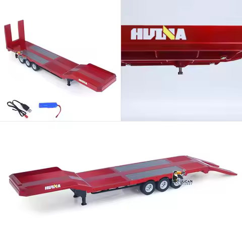1/18 Huina 1502 RC Trailer 3 Axle Plastic Semi Trailer Flatbed for 1:18 770s RC Tractor Truck Remote
